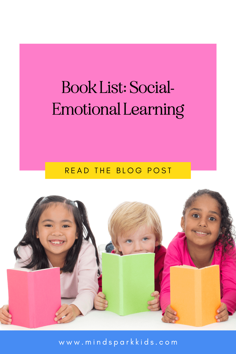 three children holding books